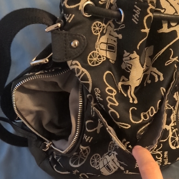 Coach Black and White Graphic Backpack/Body Bag - Picture 6 of 9